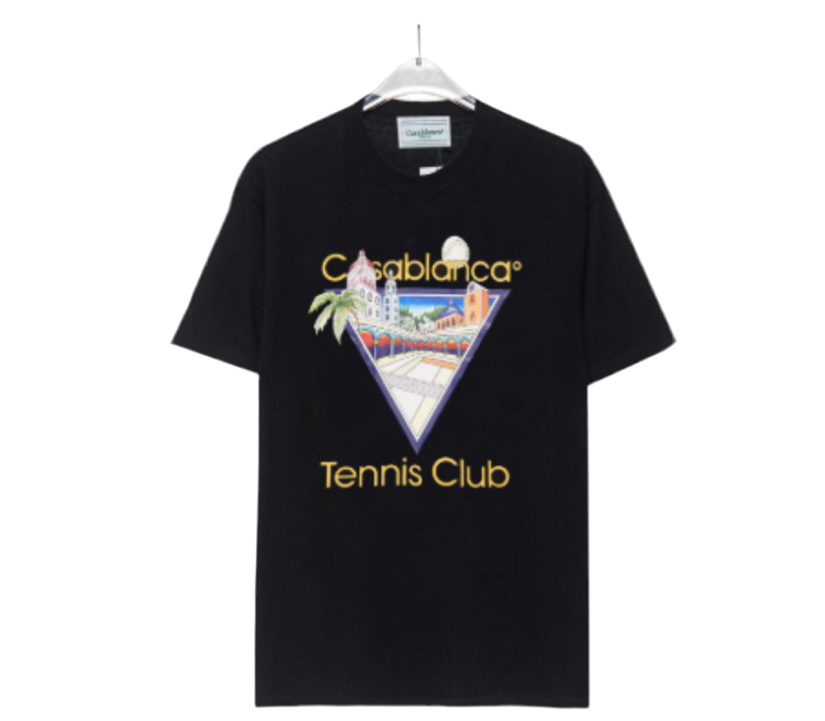 CASABLANCA TENNIS CLUB T-SHIRT BLACK