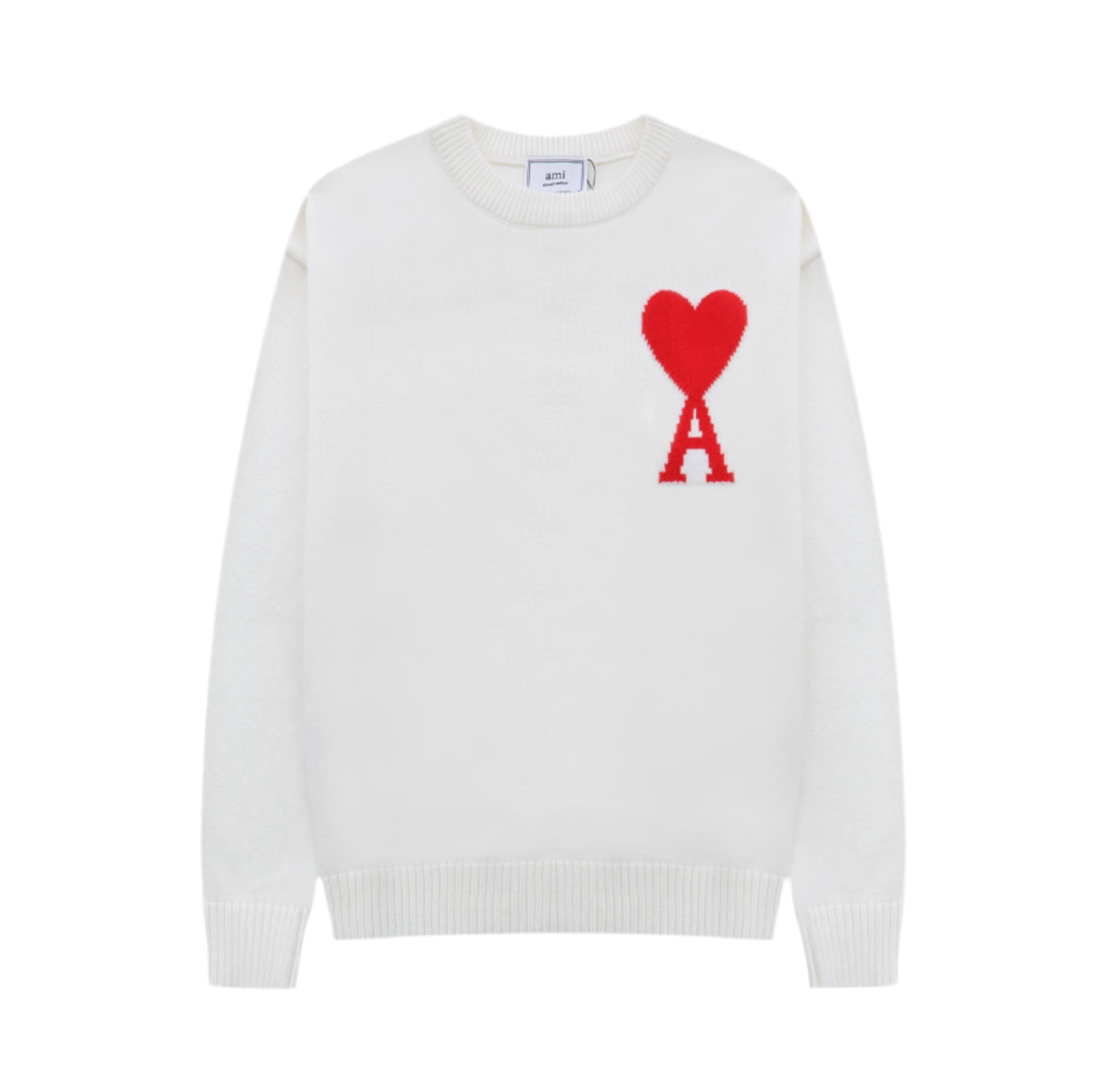 AMI DE COEUR WHITE CREWNECK JUMPER